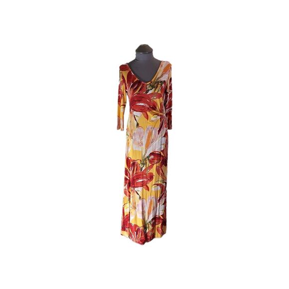 Soft Surroundings Size XS Floral Print Long Sleeve Maxi Dress - Picture 1 of 9
